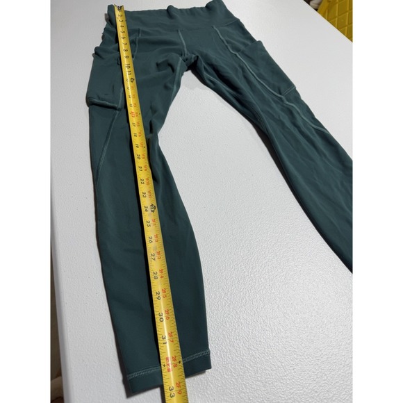 Athleta 7/8 Tight Womens XS Teal Pocket Leggings Logo - Picture 3 of 11